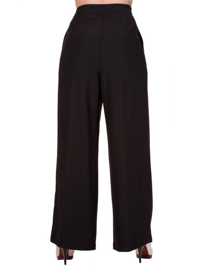 Banned Black High Waisted 50s 70s Flared Trousers