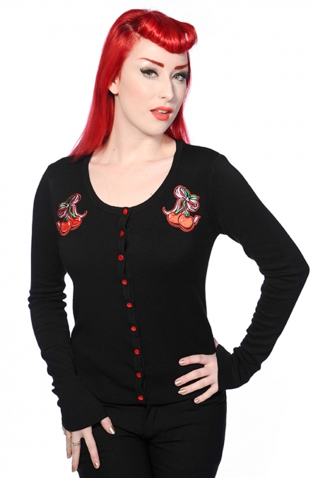Cherry Skull Gothic Women's 1950's Vintage Cardigan