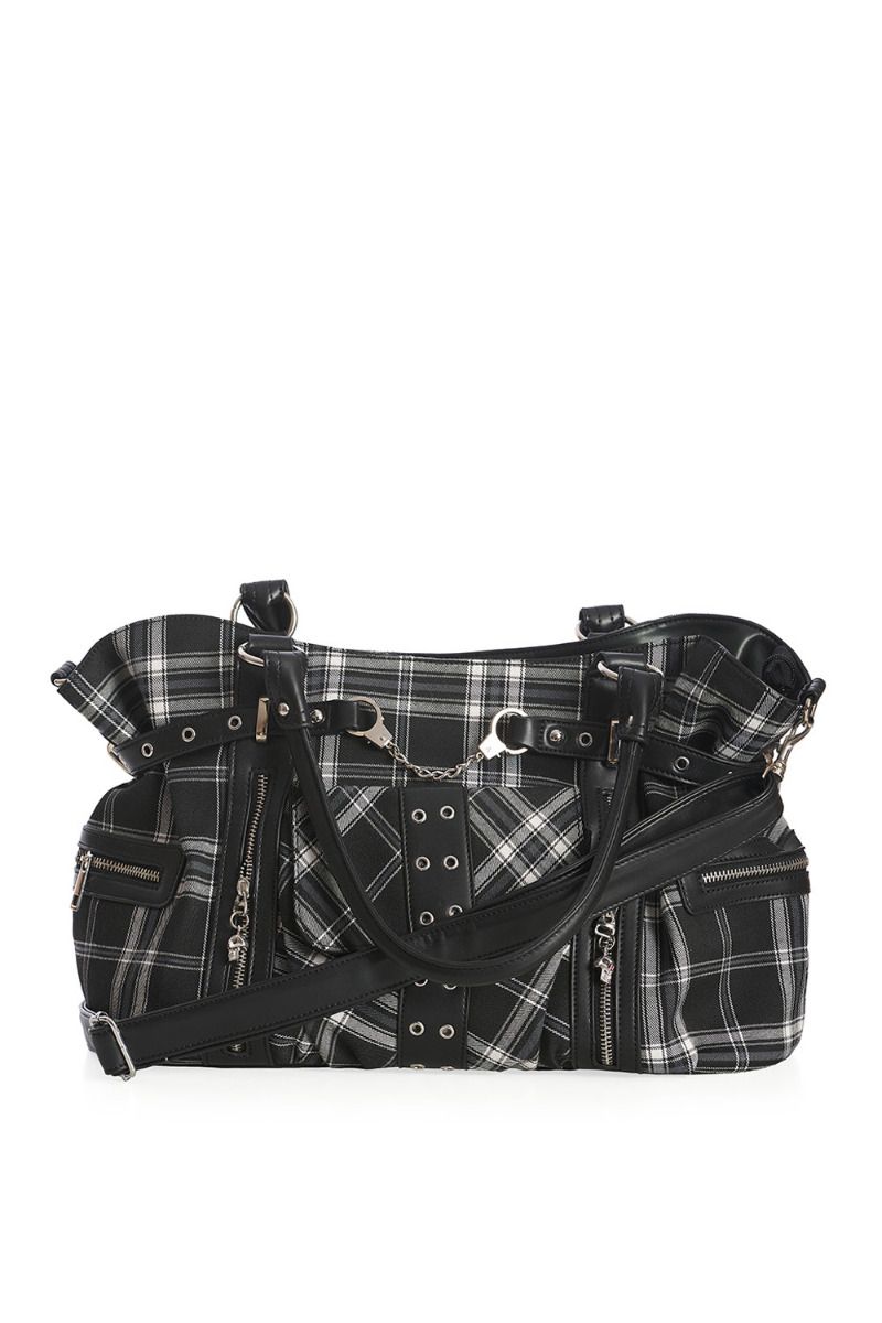 Borsa A Spalla Banned Innocent Handcuff In Tela Di Canovaccio – Stile Unico Con Manette E Borchie, 4 Colori Disponibili - 5