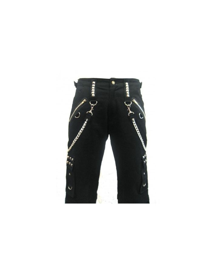 Men's Black Bondage Studs And Chains 