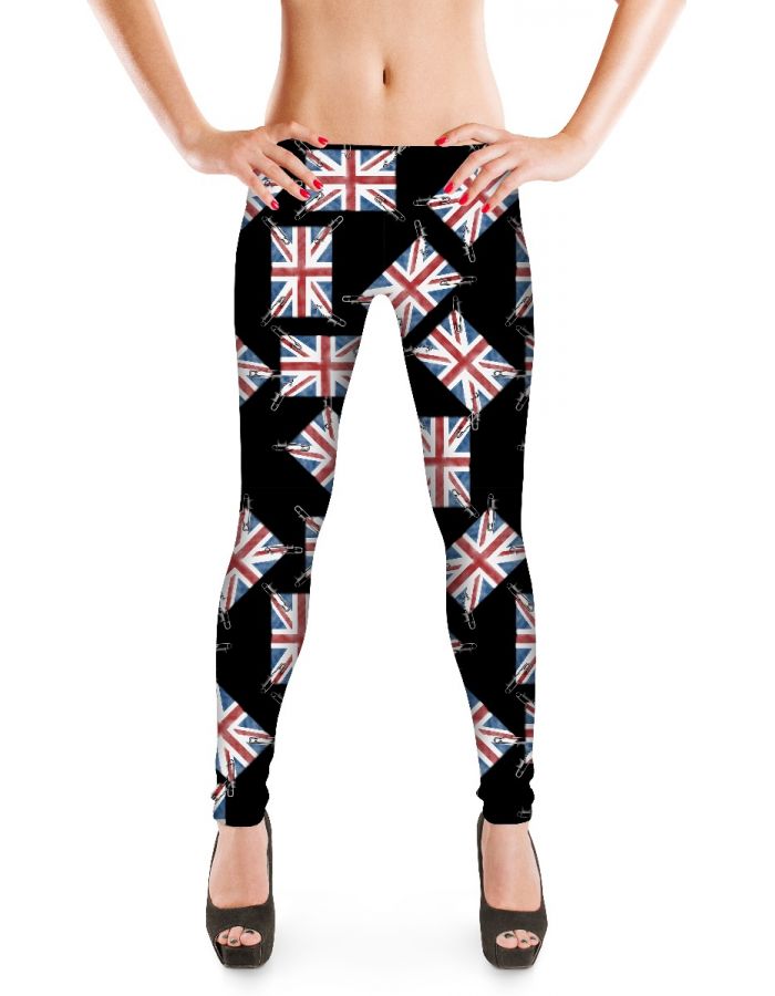 Women's Union Jack Platinum Jubilee Stretch Leggings – UK Flag Print, Jegging Style, 95% Viscose 5% Elastane, Sizes 8-20