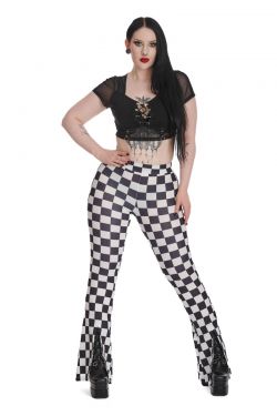 Grunge Galaxy Chess Checker Board Flare Alternative Trousers