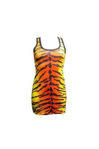 Tiger Animal Print Long Vest Tank Top