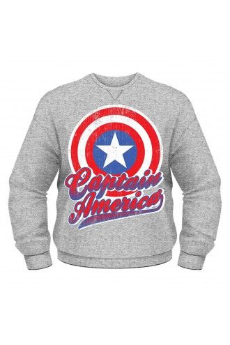 Marvel Avengers Assemble Captain America Graphic Unisex Sweatshirt Jumper 