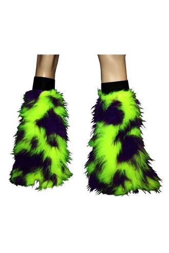 Neon UV Yellow & Purple Legwarmers - Boot Covers