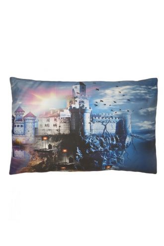 Beautiful Fantasy Castle On The Cliffs Sailing Boats Printed Pillowcase