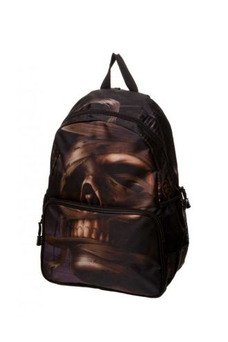 Banned Mummified Brown Skull Backpack Rucksack Bag