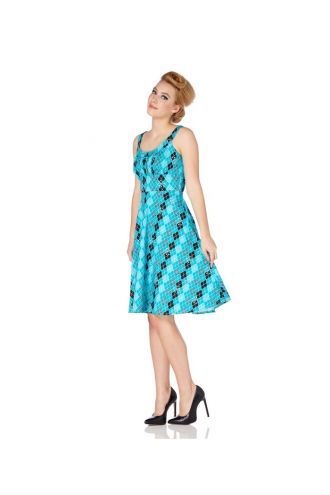 Voodoo Vixen Harlequin Pattern 60s Vintage Dress