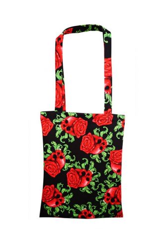 Enchanting Rose Skull Scuba Tote Bag