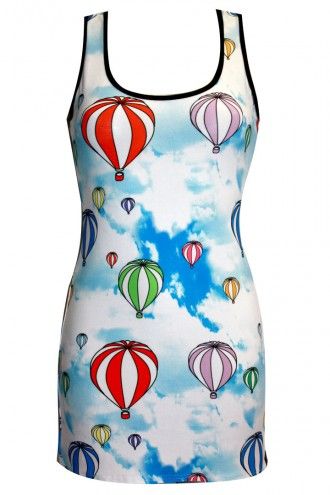 Up, Up And Away! Hot Air Balloons Long Vest Top