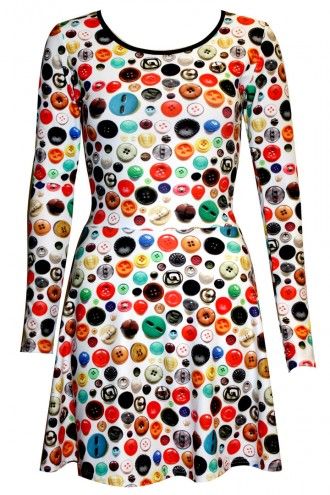 As Cute As A Button Fit & Flared Long Sleeve Skater Dress