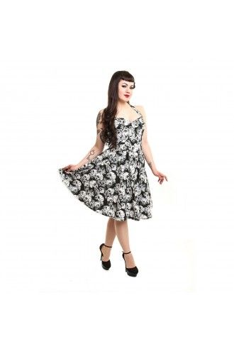Rockabella Floral Skull Rockabilly Vintage Alternative Dress