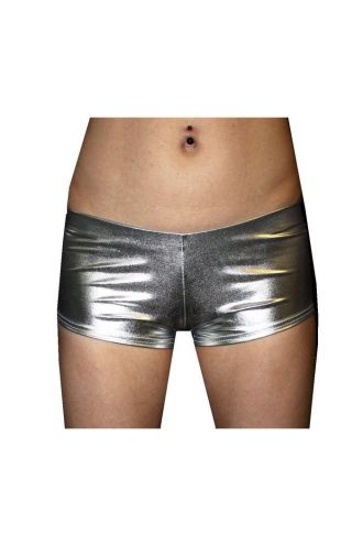 Silver Wetlook Metallic Hot Pants