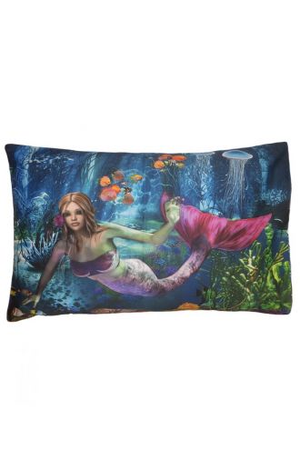 Mermaid And Creatures Of The Sea Underwater Printed Pillowcase