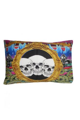  Gothic Multi Flames Skulls Snakes Fire Punk Printed Pillow Case.