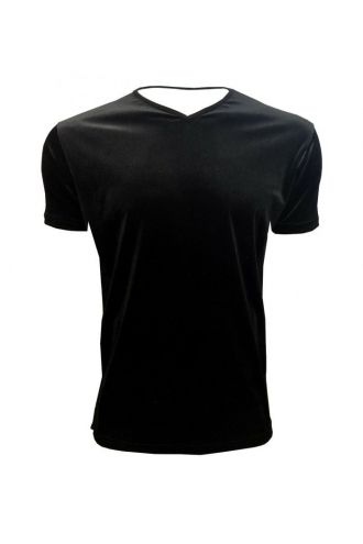 Black Velvet Velour Soft Plush Luxury Designer T-Shirt Tee