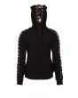 Unique Gothic Skull Web Rose Black Pixie Hoodie
