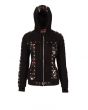 Unique Gothic Skull Web Rose Black Pixie Hoodie