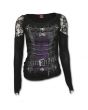 Spiral Purple Gothic Corset Floral Lace Studs Long Sleeve Top