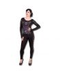 Spiral Purple Gothic Corset Floral Lace Studs Long Sleeve Top