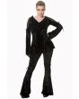 Banned Gorgeous Gothic Velvet Laced Corset Style Halloween Long Sleeve Top