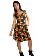 Women's Unique Cute Voodoo Doll Print Rockabilly Swing Sleeveless Gathering Dress Goth Punk Emo