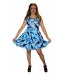 Women's Unique Shark Sea Life Print Rockabilly Swing Sleeveless Gathering Dress Goth Punk Emo