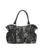 Banned Classic Black And White Tartan Punk Rise up Handcuff Handbag