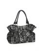 Banned Classic Black And White Tartan Punk Rise up Handcuff Handbag