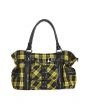 Banned Classic Yellow Tartan Punk Rise up Handcuff Handbag