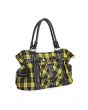Banned Classic Yellow Tartan Punk Rise up Handcuff Handbag