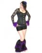 Purple And Black Neon UV Legwarmers/Boot Covers Fluffies Cyber Rave