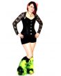 Yellow And Black Neon UV Legwarmers/Boot Covers Fluffies Cyber Rave