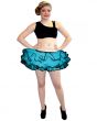 Neon UV Blue Bustle Frill Lilly Trim Tutu Skirt