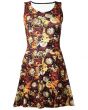 Traditional Steampunk Machine Mechanical Cogs Clocks All Over Print Sleeveless Skater Dress