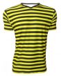 Bumble Bee Yellow And Black Stripes Printed V-Neck T-Shirt Top