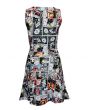 Comic Strip Book Retro Vintage Classic Print Sleeveless Skater Dress