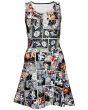 Comic Strip Book Retro Vintage Classic Print Sleeveless Skater Dress