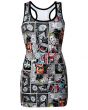 Comic Strip Book Retro Classic Print Long Vest Tank Top