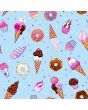 Cute Cupcake Ice cream Sprinkles Donuts Cookies Doodle Print Stretch Spandex Fabric Stunning Dressmaking Leotards Leggings