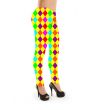 Diamond Pattern Multi Colour Clown Joker Harlequin Printed Leggings