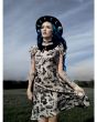 Vintage, Bats, Skulls, Owl, Spider, Spooky Cat, Steampunk Bat Collar Skater Dress