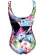 Tropical Floral Palm Leaves Triangle Geometric Polka Dot Marble Print Swimsuit Bodysuit