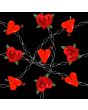 Gothic Heart Rose Barbed Wire Alternative Print Stretch Spandex Fabric UK Sewing Apparel Punk