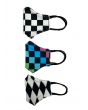 Multi Checker Chess Monochrome Harlequin Diamond Printed Reusable Washable Face Covering Masks