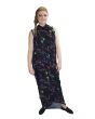 Women's Sheer Gothic Cherry Skull Zombie Pacman Print Silky Long Scarf