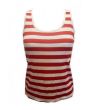 Red And White Stripes Striped Vest Top Fancy Dress Costume