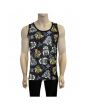 Men's Gothic Grunge Texture Skulls Swords Wings Celtic Biker Printed Vest Top