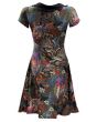 Traditional Japanese Doll Peacock Floral Fairies Dragon Printed Collar Dress
