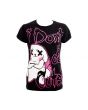 Unique Gothic Ladies Black Zombie Bunny Rabbit 'I Don't Do Cute' Fitted T-Shirt Top